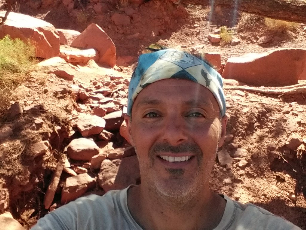 Resting in the shade South Kaibab Trail in the Grand Canyon